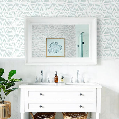 Peel and Stick Wallpaper Modern Geometric Wallpaper 17.3" x 78.7" Green and - Image 6