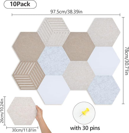 Acoustic Felt Bulletin Board Tiles Self-Adhesive Sound Absorbing Wall Panels - Image 3
