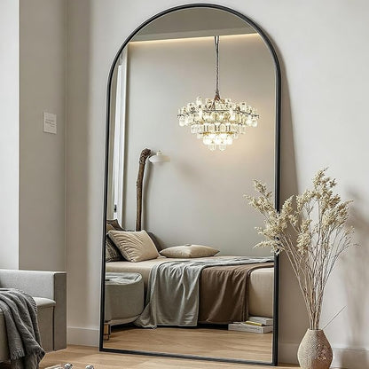 DMWOODFL 46"x90" Extra Large Arched Full Length Black Mirror - Image 4