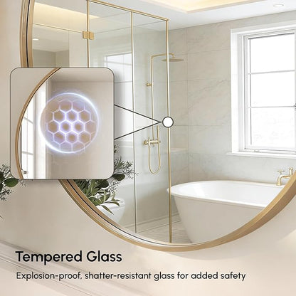 USHOWER Gold Bathroom Mirrors for Over Sink, 30 Inch Circle Mirror - Image 2