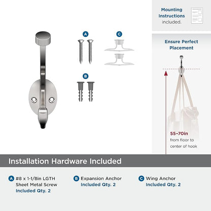 Amerock H5546526 | Adare Double Prong Decorative Wall Hook | Polished Chrome - Image 5