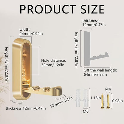 2PCS Foldable Gold Wall Hooks, Heavy Duty Zinc Alloy Folding Wall Hooks - Image 9