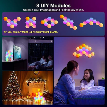 OJQ 8 Pack Hexagon Lights Wall RGB Panel - Image 5