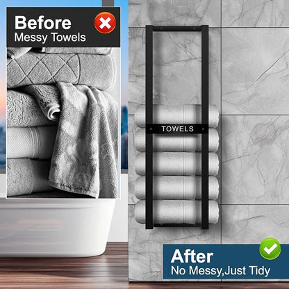 Towel Rack for Rolled Towels, Towel Racks for Bathroom, Wall Mounted 31 inch - Image 3