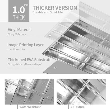 Peel and Stick Backsplash 3D Wall Tiles, Self-Adhesive, Oil Proof, Waterproof - Image 7