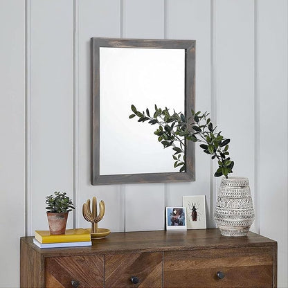 AAZZKANG Wooden Mirror Rectangle Rustic Mirrors - Image 3
