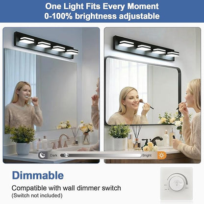 360° Rotate LED Dimmable Bathroom Vanity Light Fixtures, 1600LM Acrylic Matte - Image 4