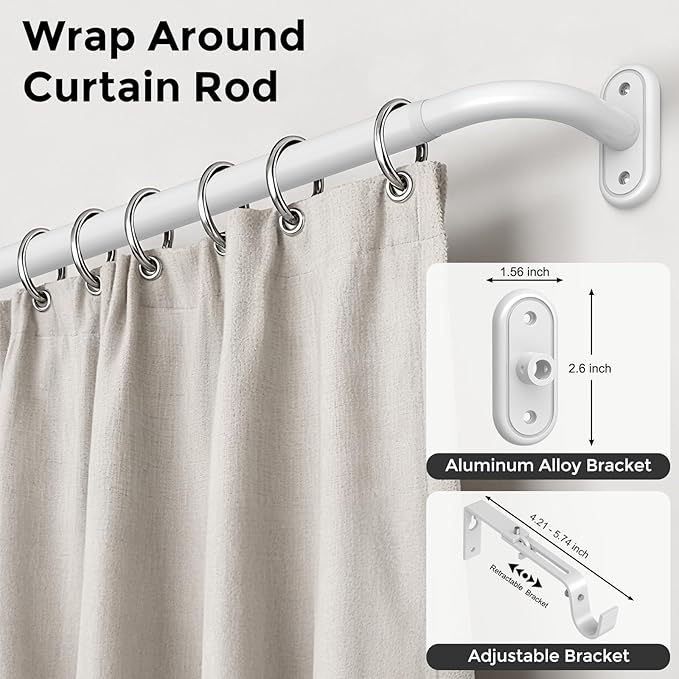 Curtain Rods 36-88 Inch, 1 Inch Adjustable Heavy Duty Room Darkening Window - Image 2