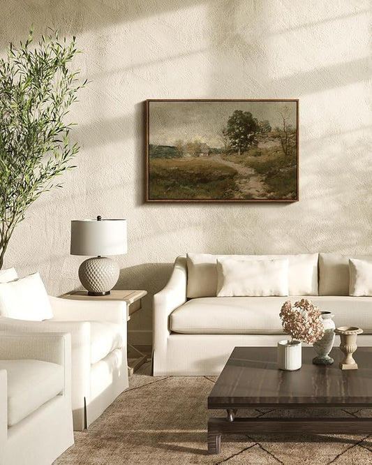 InSimSea Framed Canvas Wall Art Vintage Decor, Vintage Countryside Landscape - Image 2