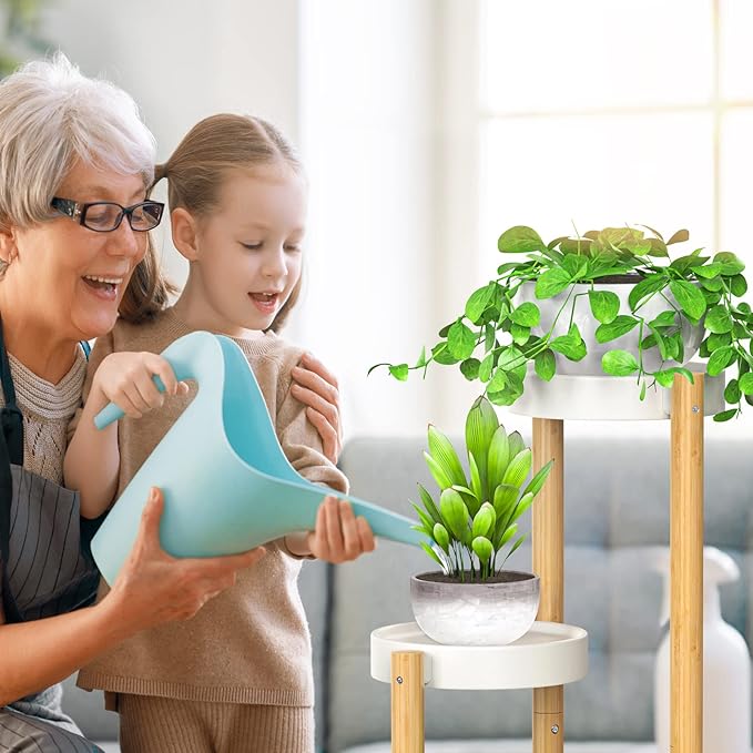 Wisuce Bamboo Plant Stands Indoor, 3 Tier Plant Stand Tall Corner Plant Stand Holder & Plant Display Rack for Outdoor Garden Indoor Home (3 Tier -1)