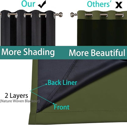 Yakamok 100% Blackout Curtains 84 Inches Long, 2 Thick Layers Heat and Full - Image 5