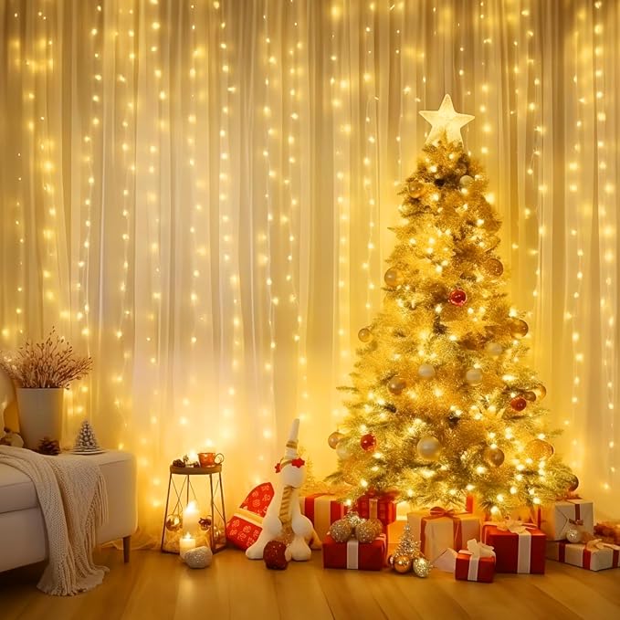 Minetom Curtain Lights, 300 LED Dimmable Fairy Lights Twinkle Lights - Image 2