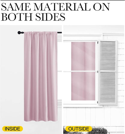 NICETOWN Blackout Curtains for RV Windows, Baby Pink, 2 Panels, Room Darkening - Image 5