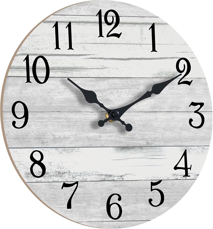KECYET Wall Clock Battery Operated 12 Inch Gray Silent Non Ticking Country - Image 3