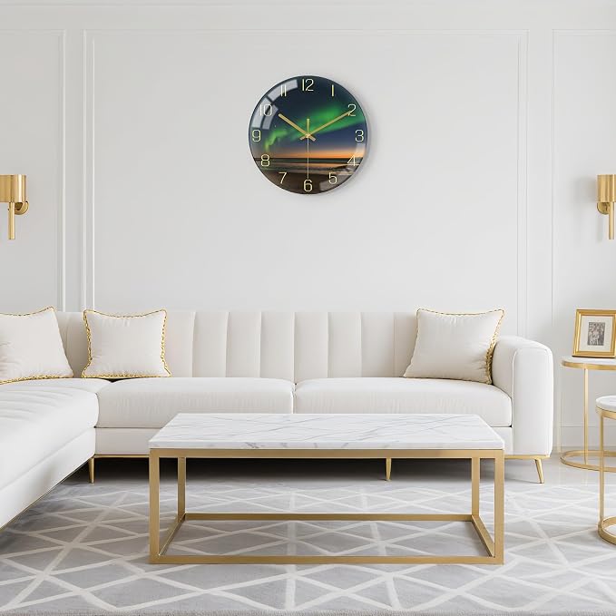 VIKMARI 8 Inch Modern Wall Clock, Aesthetic Black and Gold Decor Accessories - Image 7