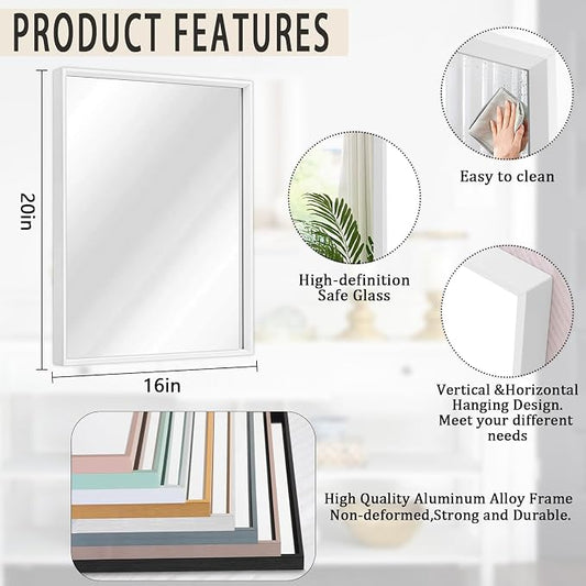 AAZZKANG Wall Mirror Large Rectangular White Mirrors - Image 2