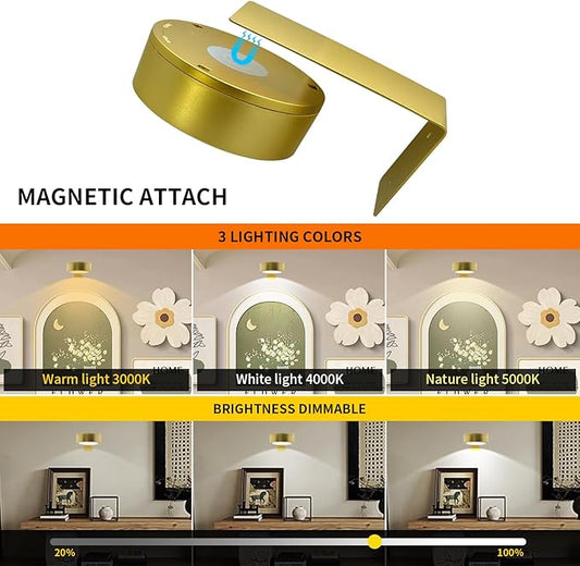 Arixinks Battery Picture Light 3Pack Gold, Wireless Painting Light - Image 2