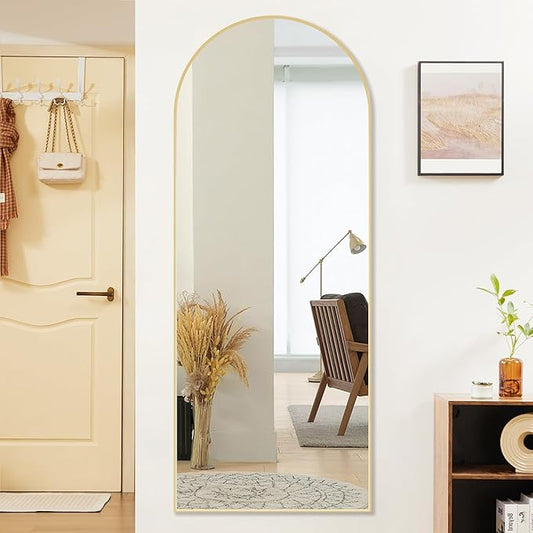 Sweetcrispy 64"x21" Arched Full Length Mirror, Leaning or Standing Full Body - Image 2