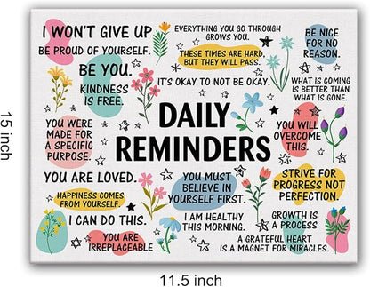 Inspirational Daily Reminders Poster Canvas Wall Art - Image 2