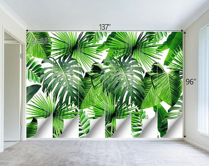 Tropical Green Botanical Leaf Wallpaper Bedroom Plant Mural Room Decor Living - Image 4