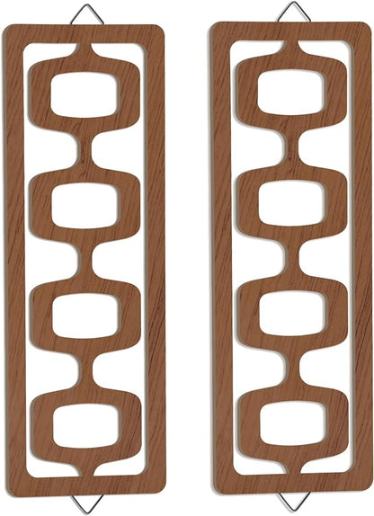 CroBlissful 2 Pcs Mid Century Modern Wall Art Wood Mid Century Elegance Decor by CroBlissful