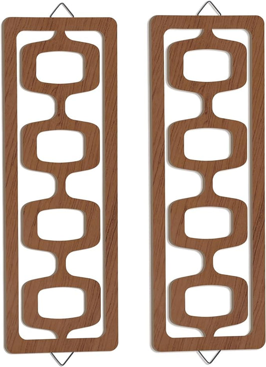 CroBlissful 2 Pcs Mid Century Modern Wall Art Wood Mid Century Elegance Decor by CroBlissful