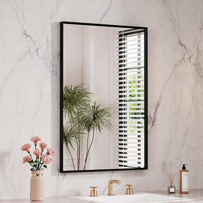 LOAAO Black Bathroom Mirror 24"X36" by LOAAO