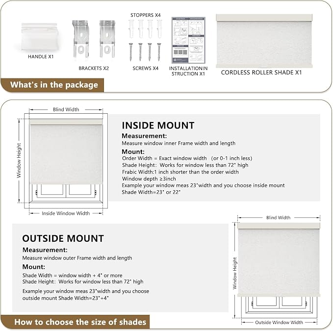 AOSKY Linen Roller Blinds Shades - Image 6