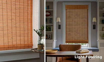 LazBlinds No Tools No Drill Cordless Bamboo Roman Shades, Custom Light - Image 5