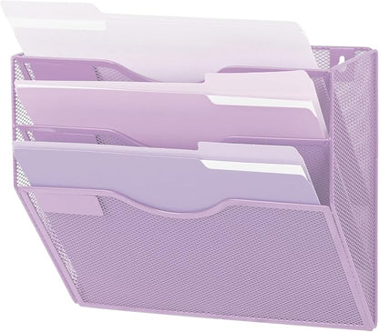 EASEPRES 3 Pocket Mesh Hanging Wall File Organizer, Wall Mounted Mail Paper by EASEPRES