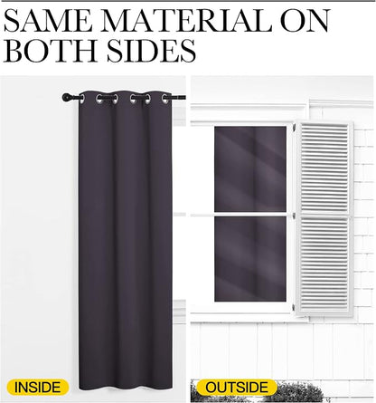 NICETOWN Greyish Purple Blackout Curtains 54 inches Length - Image 5