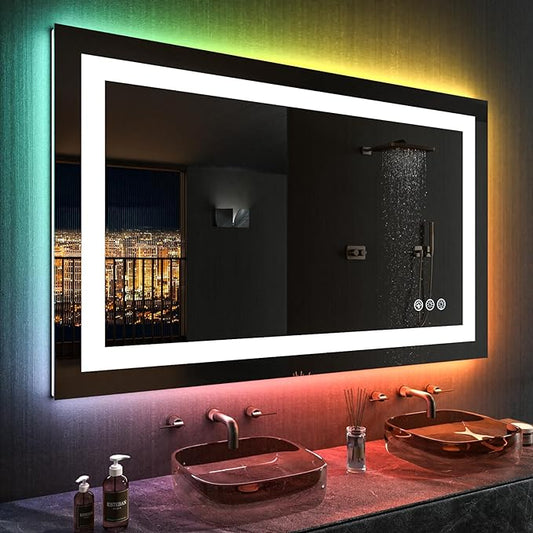 LOAAO 40”X30“ RGB LED Bathroom Mirror - Image 2