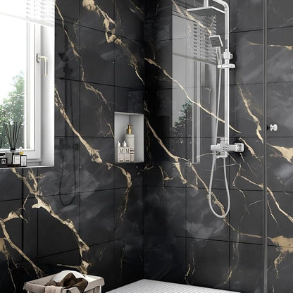 Chejiaye 22pcs Marble Peel and Stick Backsplash Waterproof Washroom Wall Panels - Image 3