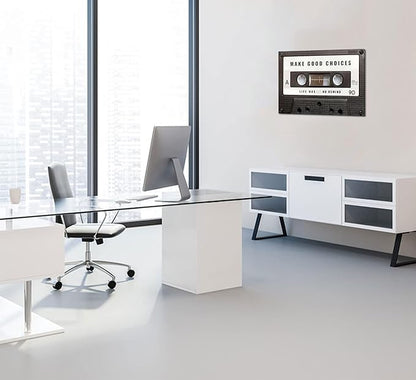 Inspirational Office Canvas Wall Art Picture Vintage Cassett Tape Prints Make - Image 2