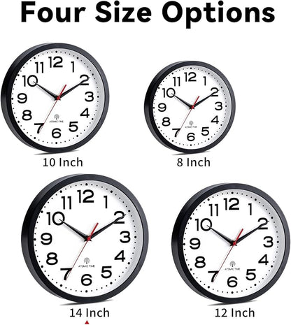 Roymnie Atomic Wall Clock 14 Inch, Modern Clock Battery Operated Classic Analog - Image 5