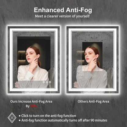LED Bathroom Mirror, 24x32 Inch Gradient Front and Backlit LED Mirror - Image 6