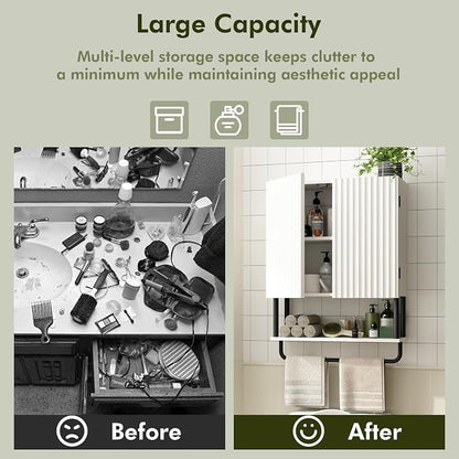 RUSTOWN Fluted Bathroom Wall Cabinet - Image 9