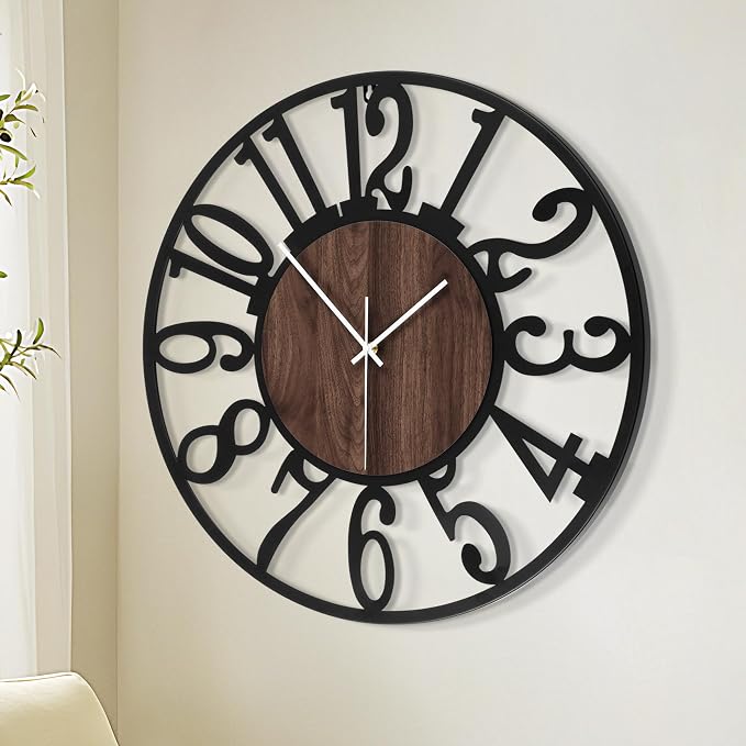 1st owned Large Wall Clock for Living Room Decor- 24" Decorative Antique Silent - Image 2