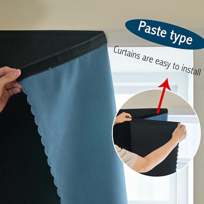 AJAZZ Self Adhesive Curtains 100% Blackout Shades Window Cover Sticky Curtain - Image 6