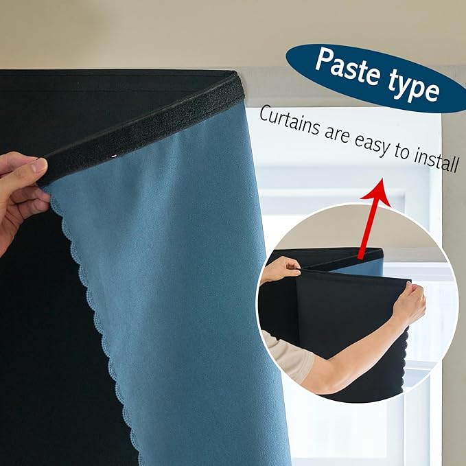 AJAZZ self Adhesive Portable 100% Blackout Curtains Simple and Easy to - Image 7