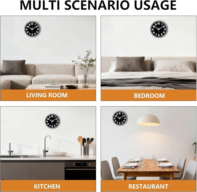 Wall Clock, 8inch Modern Silent Non-Ticking Wall Clocks Battery Operated - Image 8