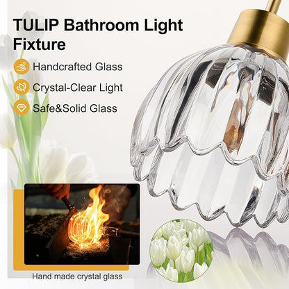 3-Light Bathroom Light Fixtures, Vintage Wall Vanity Lighting Fixtures Over - Image 3