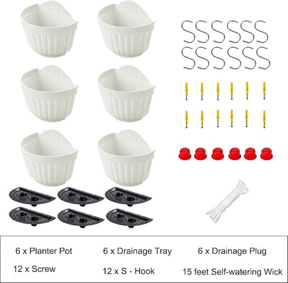 6 Pcs Plastic Large Wall Plant Pots Vertical Garden Living Wall Mounted Window - Image 9