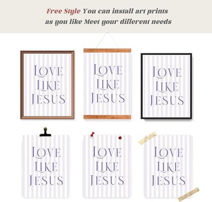 LARTSFRO Coquette Purple Bow Jesus Wall Art Decor Posters, Inspirational Bible - Image 4