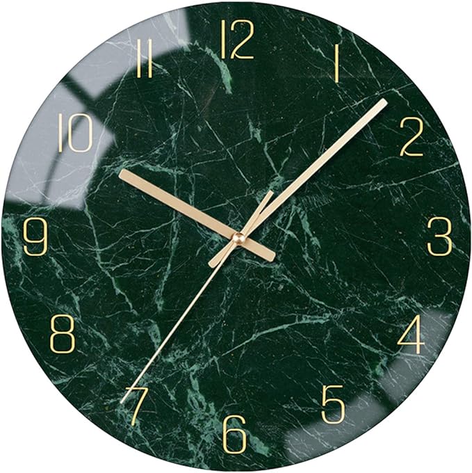 VIKMARI Emerald Green Glass Wall Clock Silent Non-Ticking Battery Operated 10 by VIKMARIWallClock
