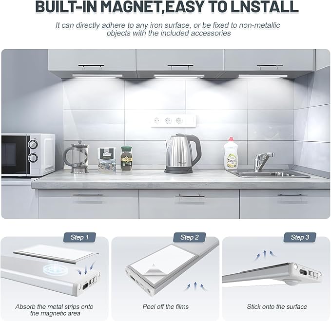 6 Pack Under Cabinet Lights Wireless, 50 LED Motion Sensor Light Indoor - Image 6