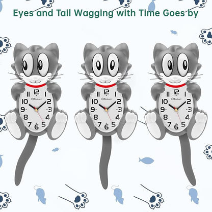 Soobest 18 Inch Large 3D Cat Wall Clock Battery Operated - Image 4