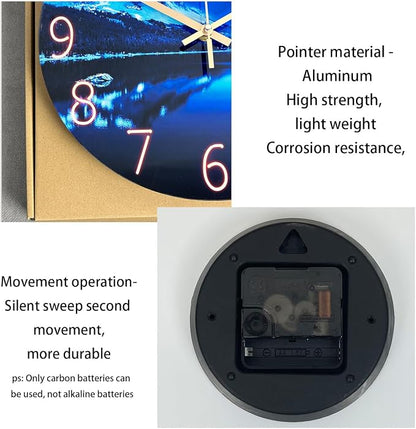 Blue Wall Clocks for Living Room 14 Inch Analog Wall Clock Battery Operated - Image 8