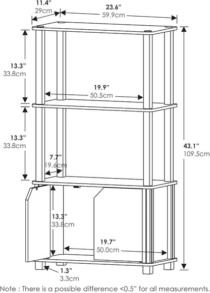 Furinno GO GREEN Storage Shelves, 4-Tier Book Shelf, Display Shelf - Image 3