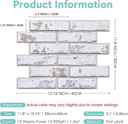 Commomy 3D Peel and Stick Brick, Ultralight Thin PVC Faux Brick Wall Panels - Image 5